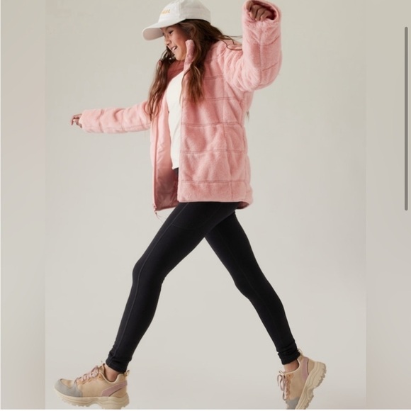 NWT Athleta Girls Polartec Stash Tight in black, size Large / 12. đź–¤ - Picture 2 of 9